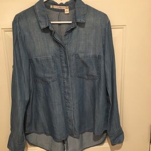 High- low chambray Tencel top